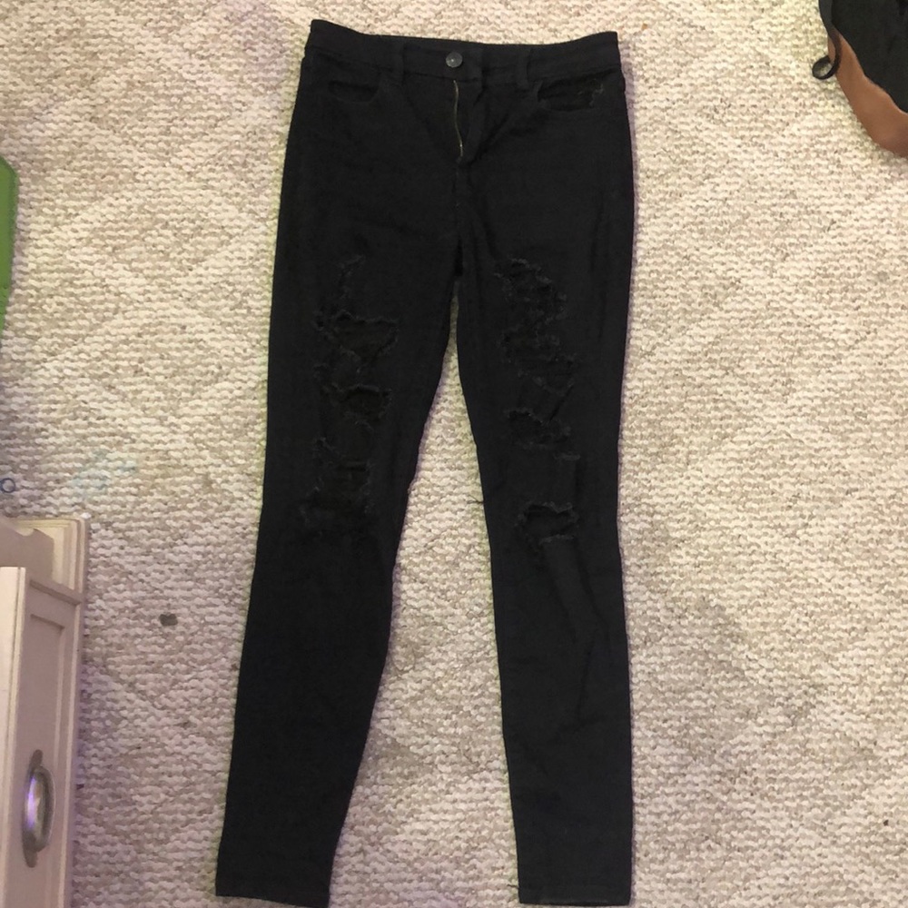 black ripped jeans